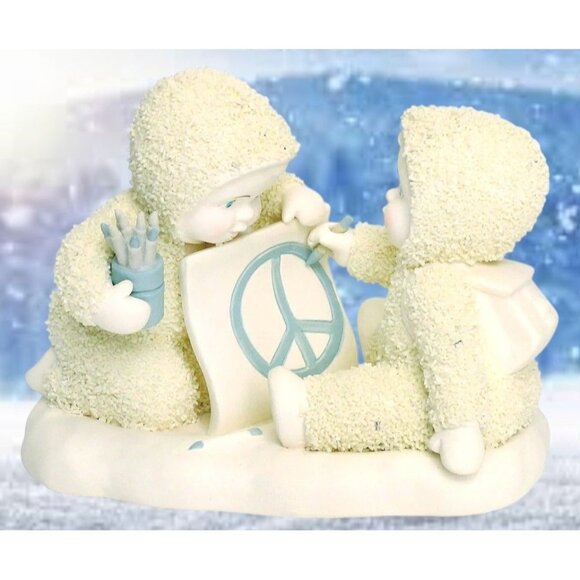 Department 56 Peace Talks Snowbaby Figurine 2018 Enesco Christmas Retired Winter - Picture 1 of 12